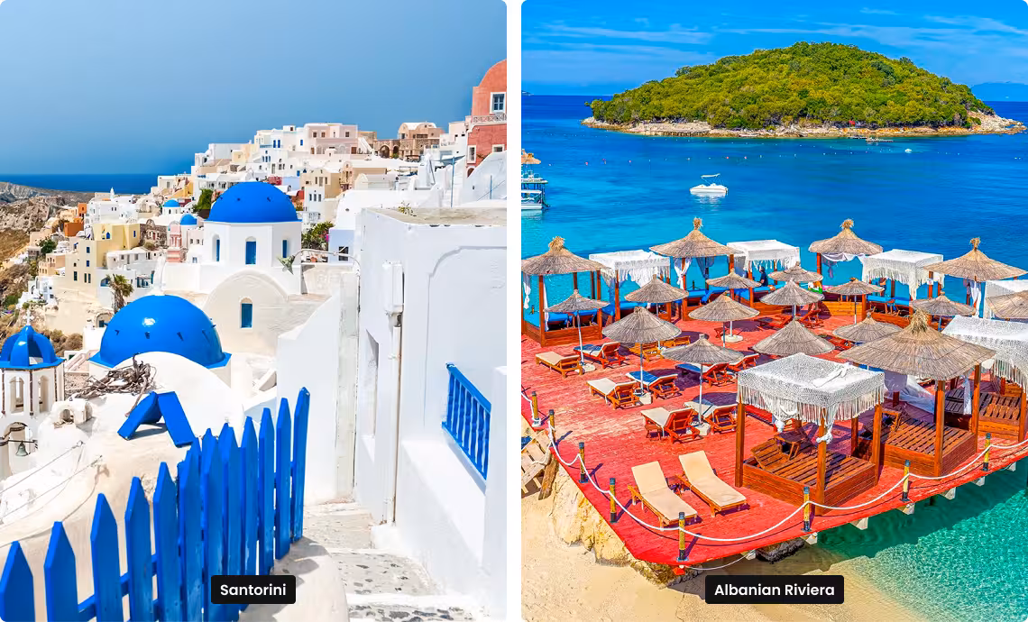 Santorini vs Albanian Riviera