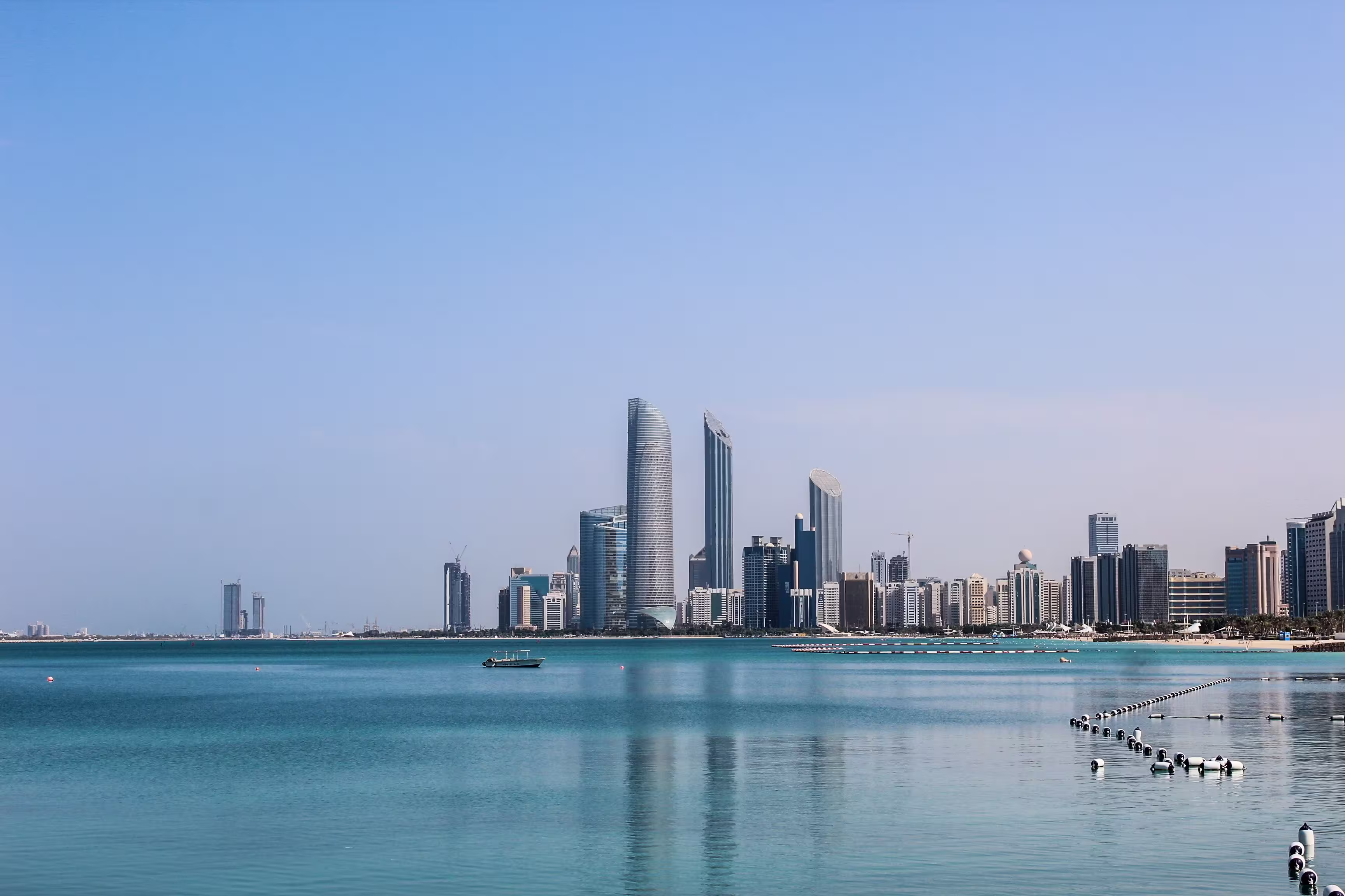 abu dhabi skyline on a clear day