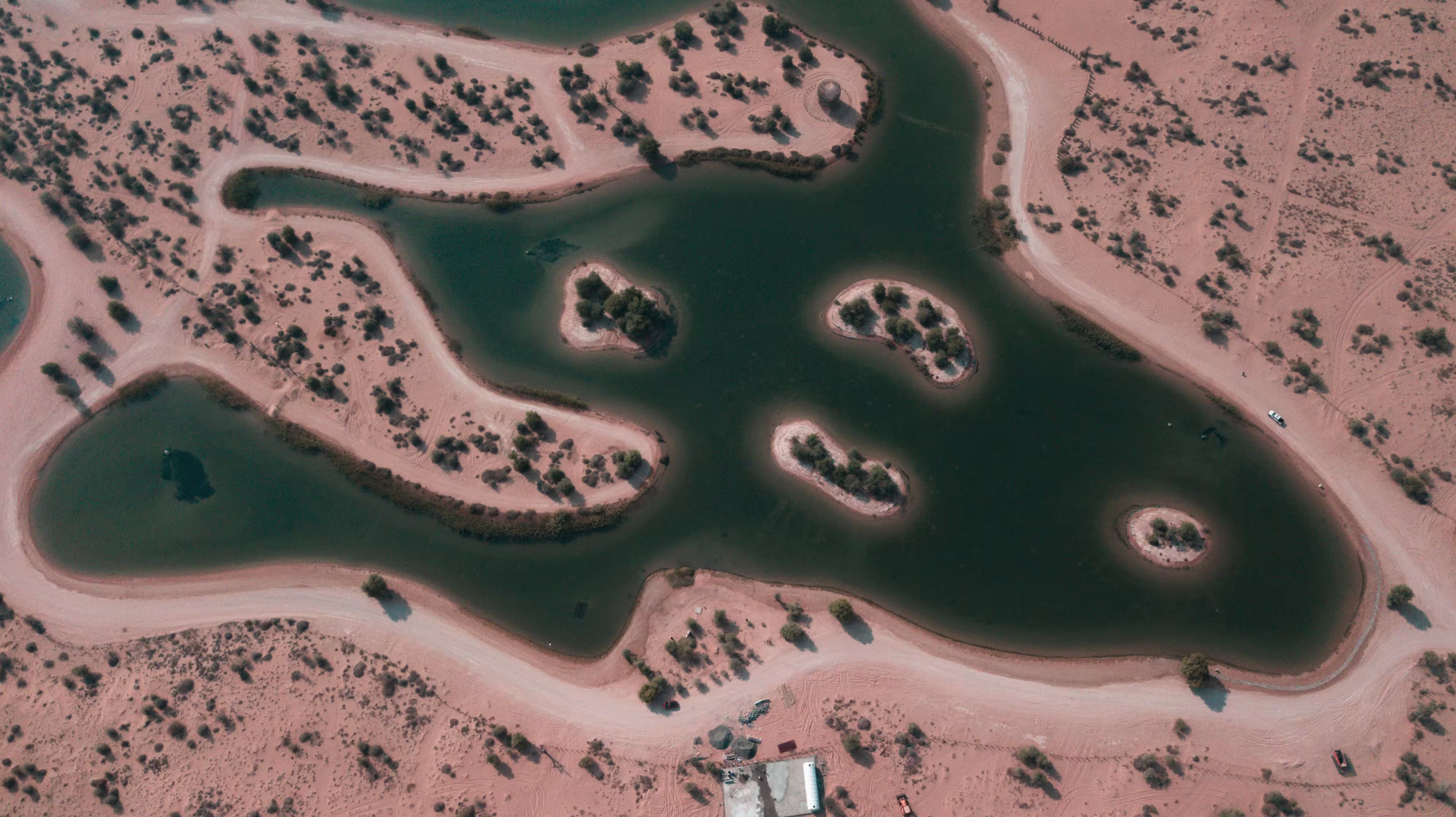 aerial photo of lake