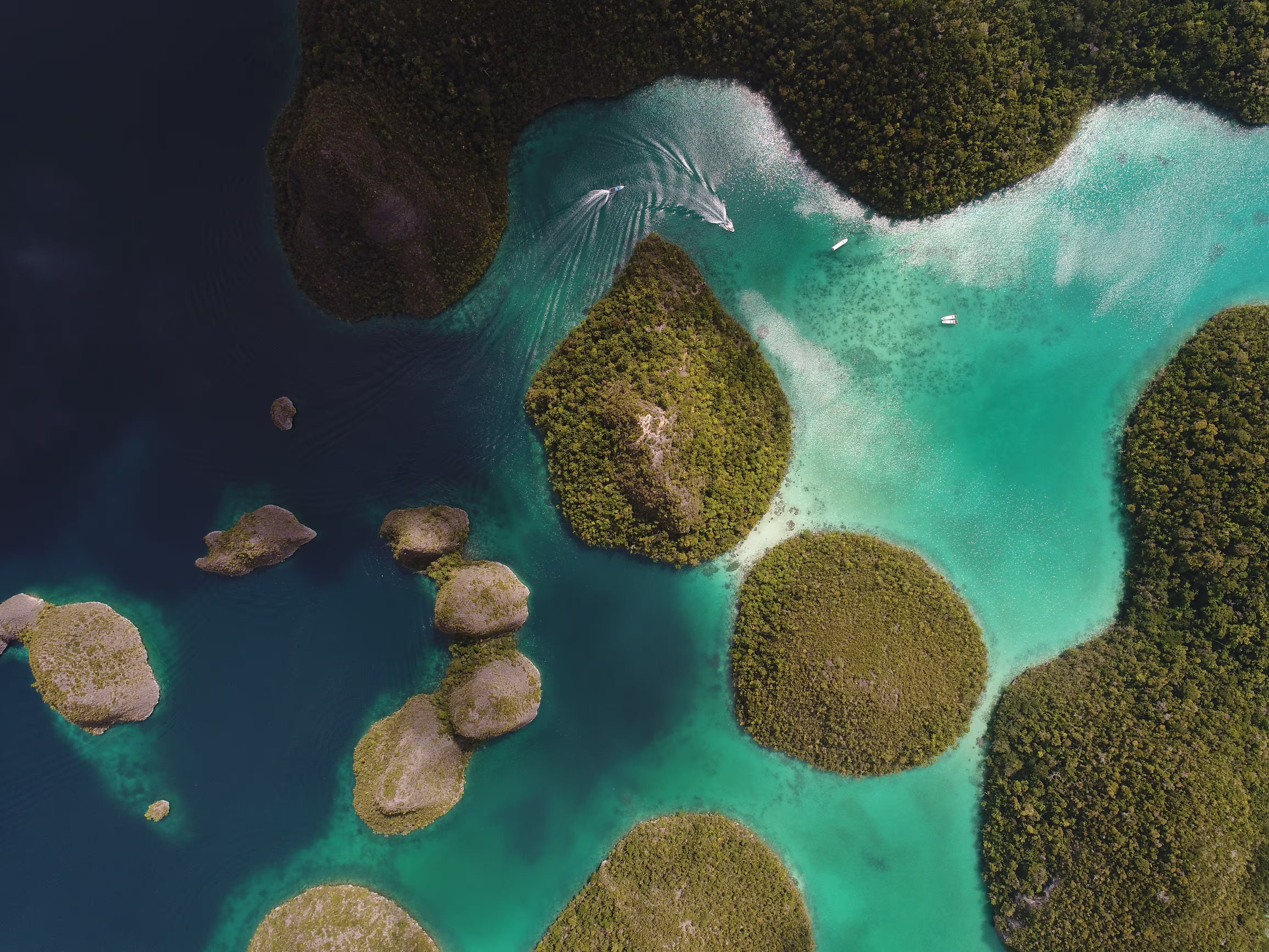 aerial shot wayag islands raja ampat west papua