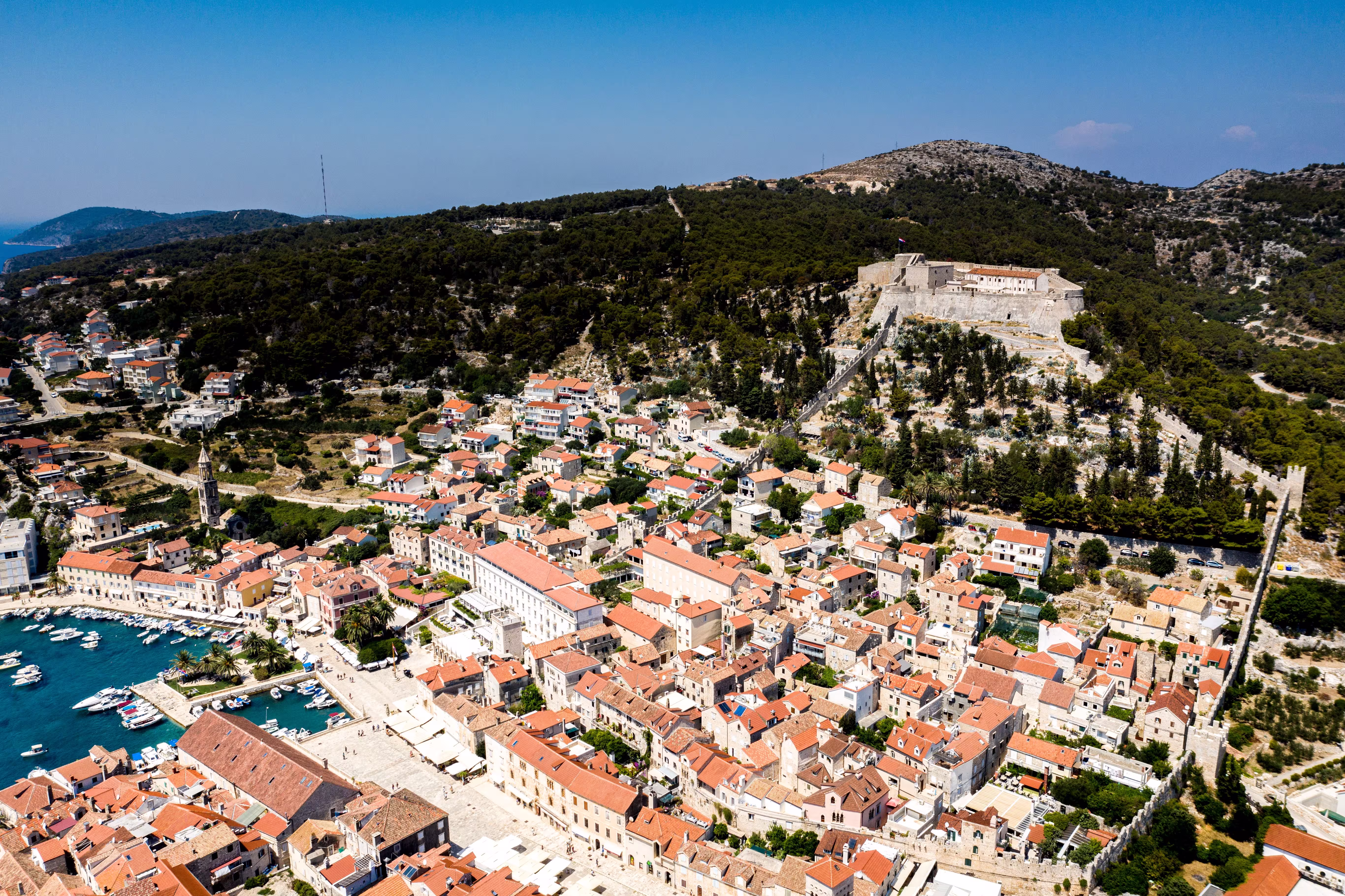 Aerial view of a beautiful Adriatic coastal town