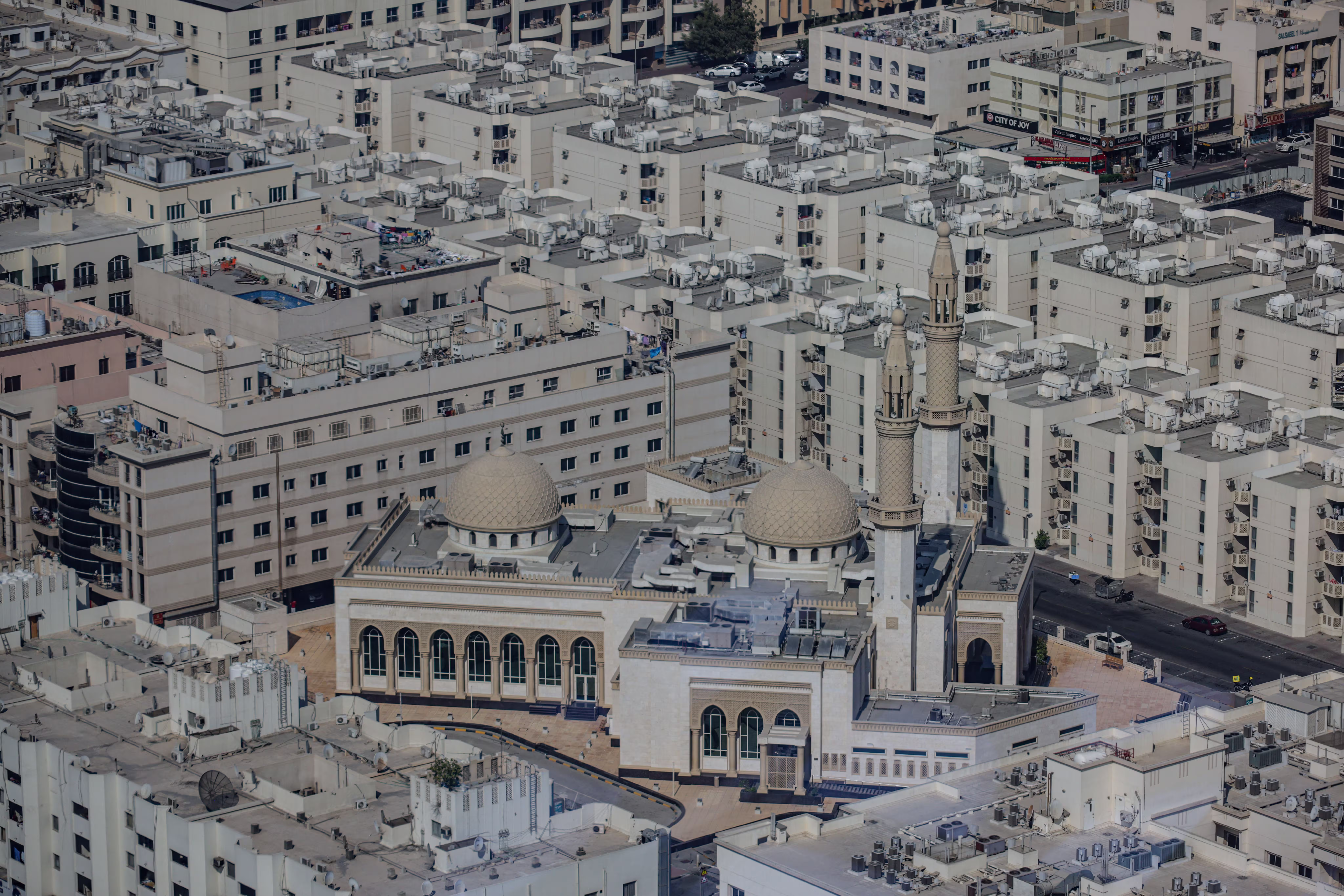 Dubai urban city and mosque