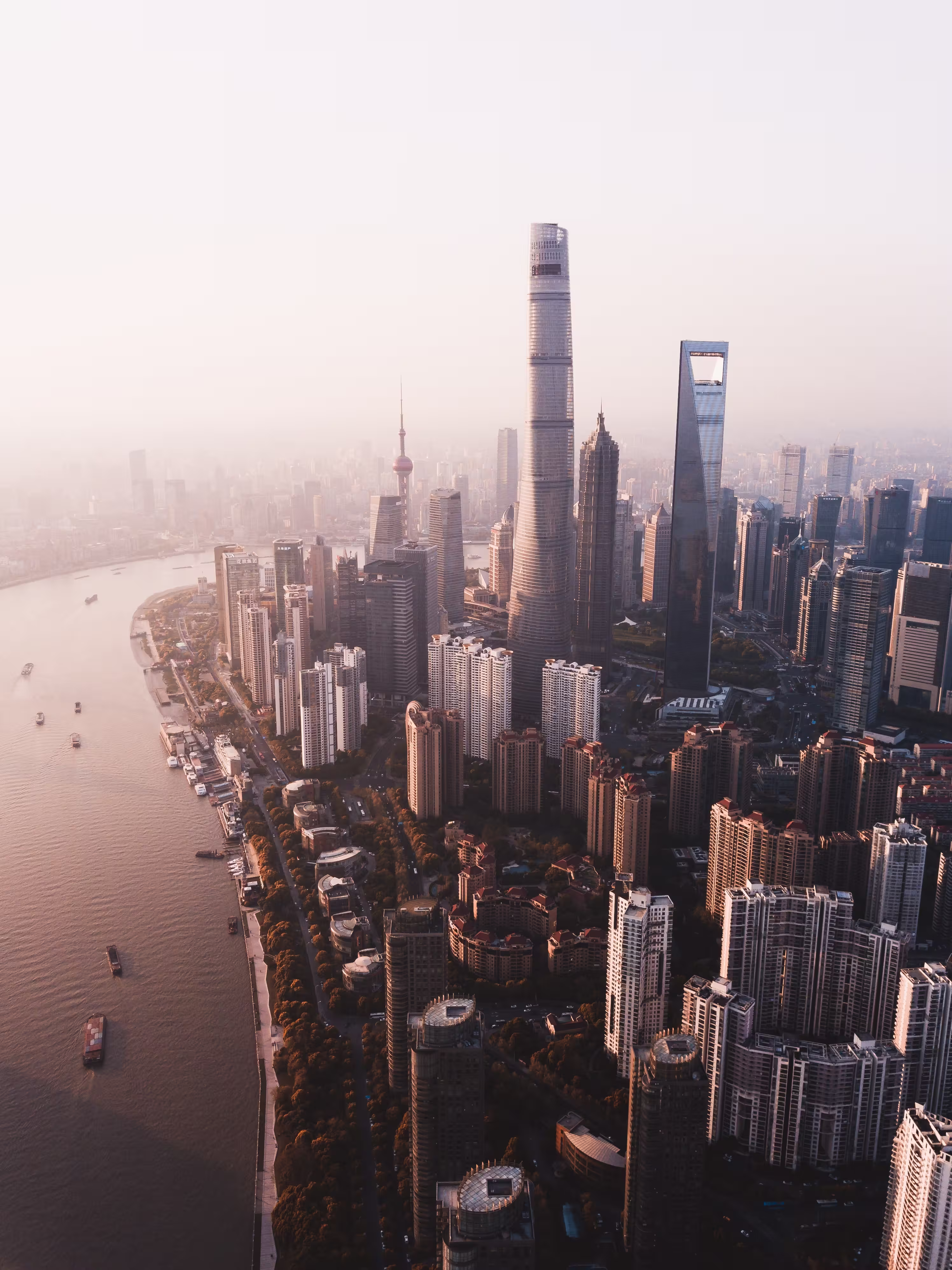 beautiful-overhead-shot-shanghai-city-skyline-with
