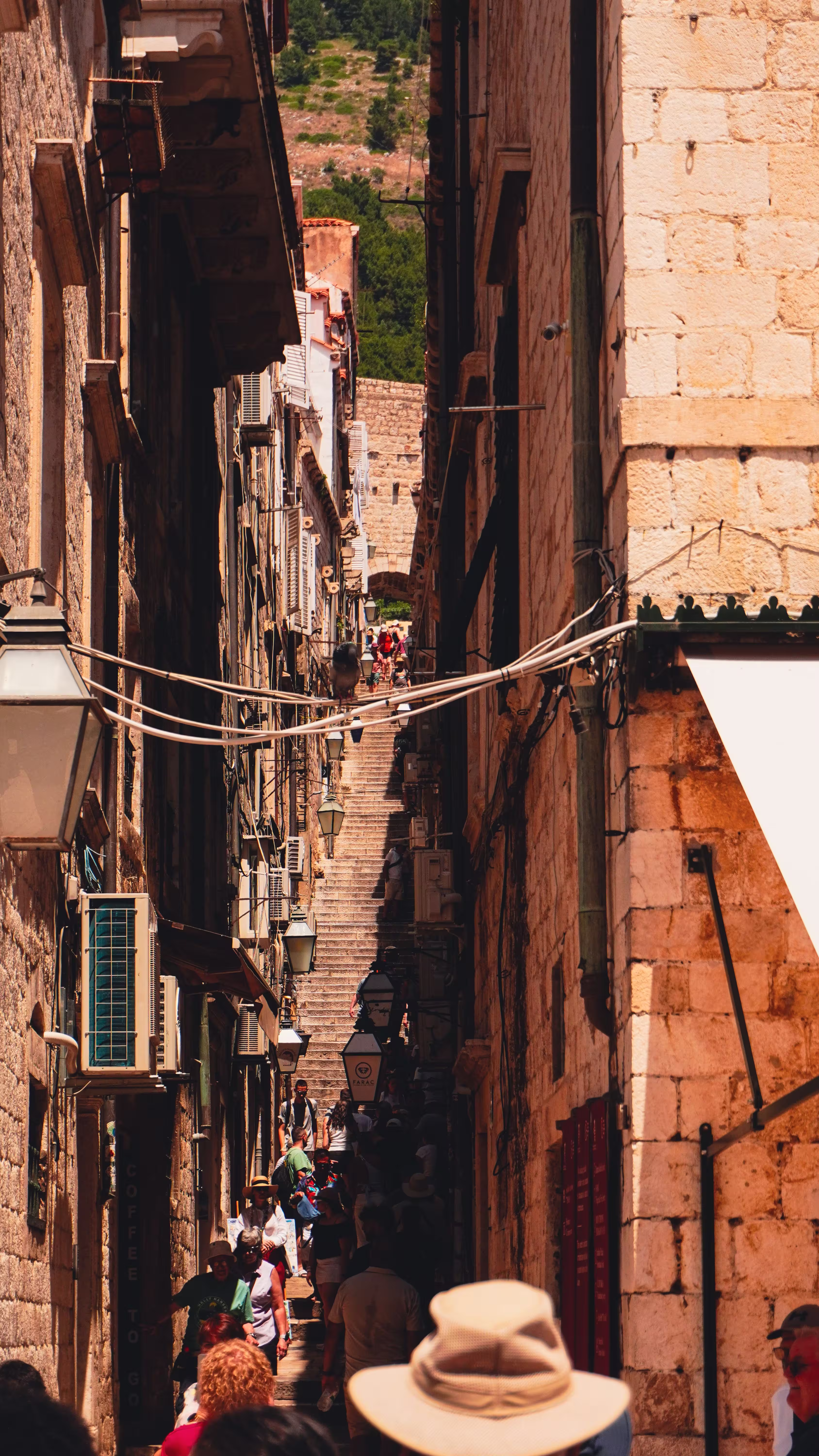 Bustling street scene in historic Dubrovnik