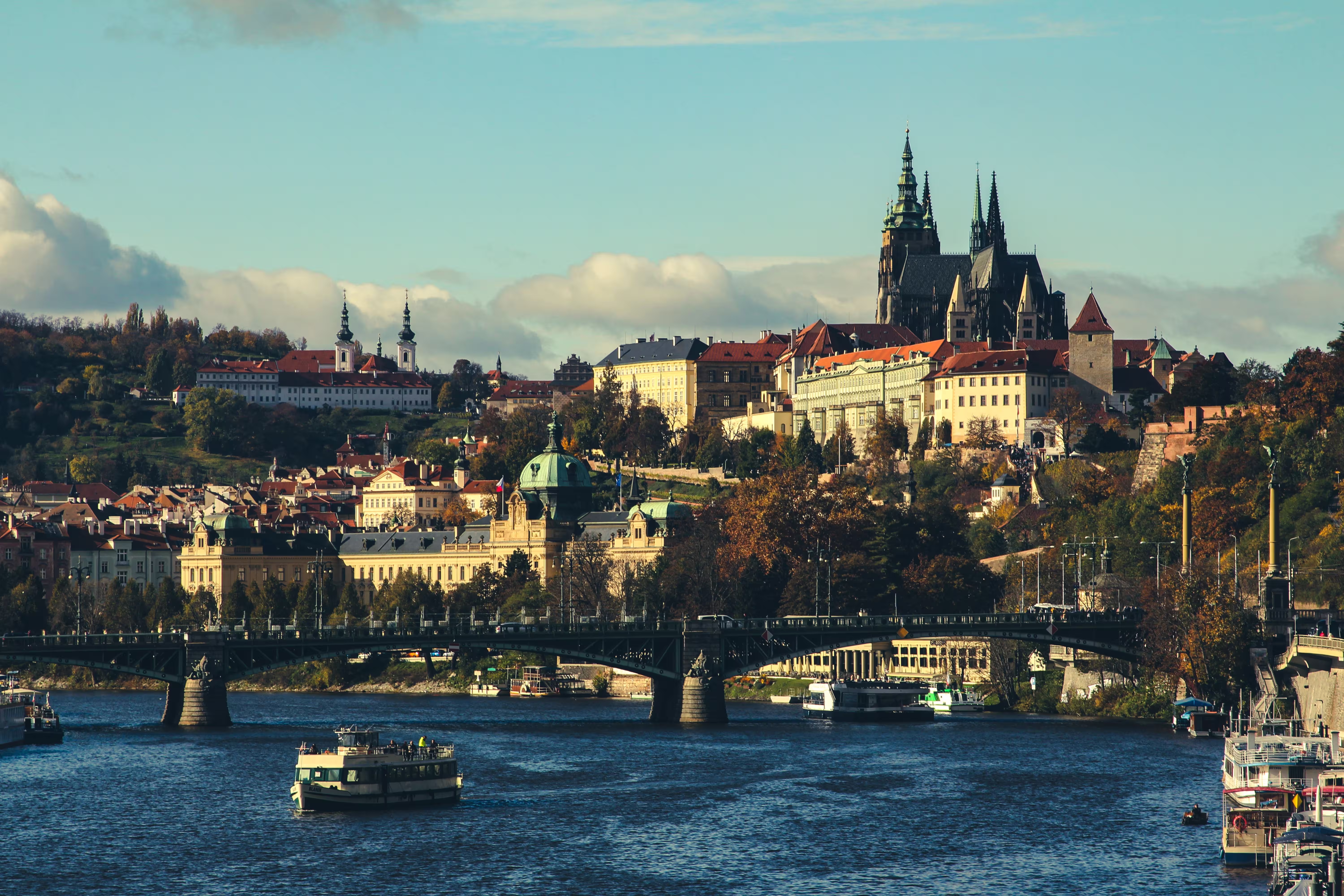 Prague Castle beside the river