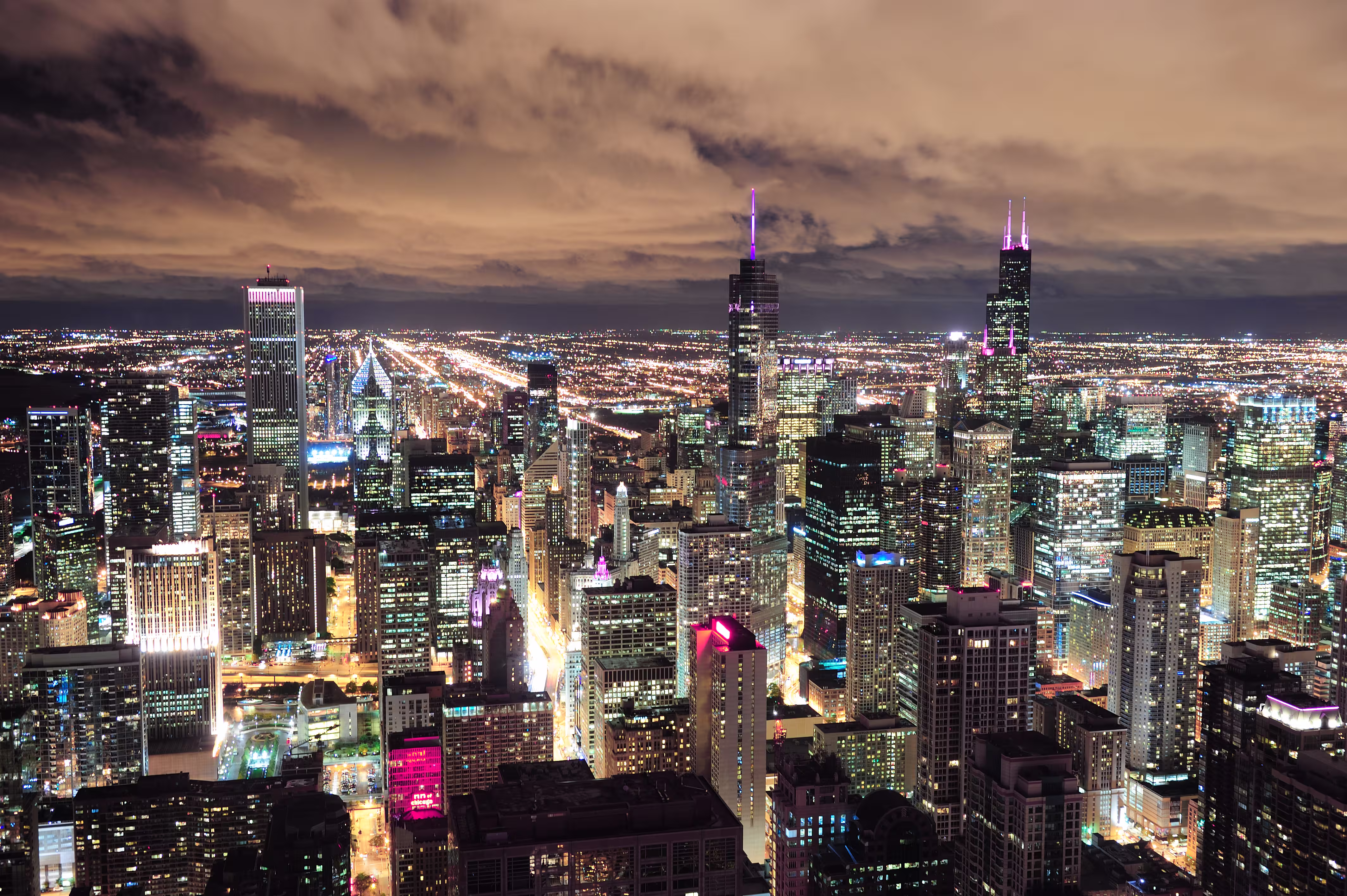 chicago-urban-aerial-view-dusk