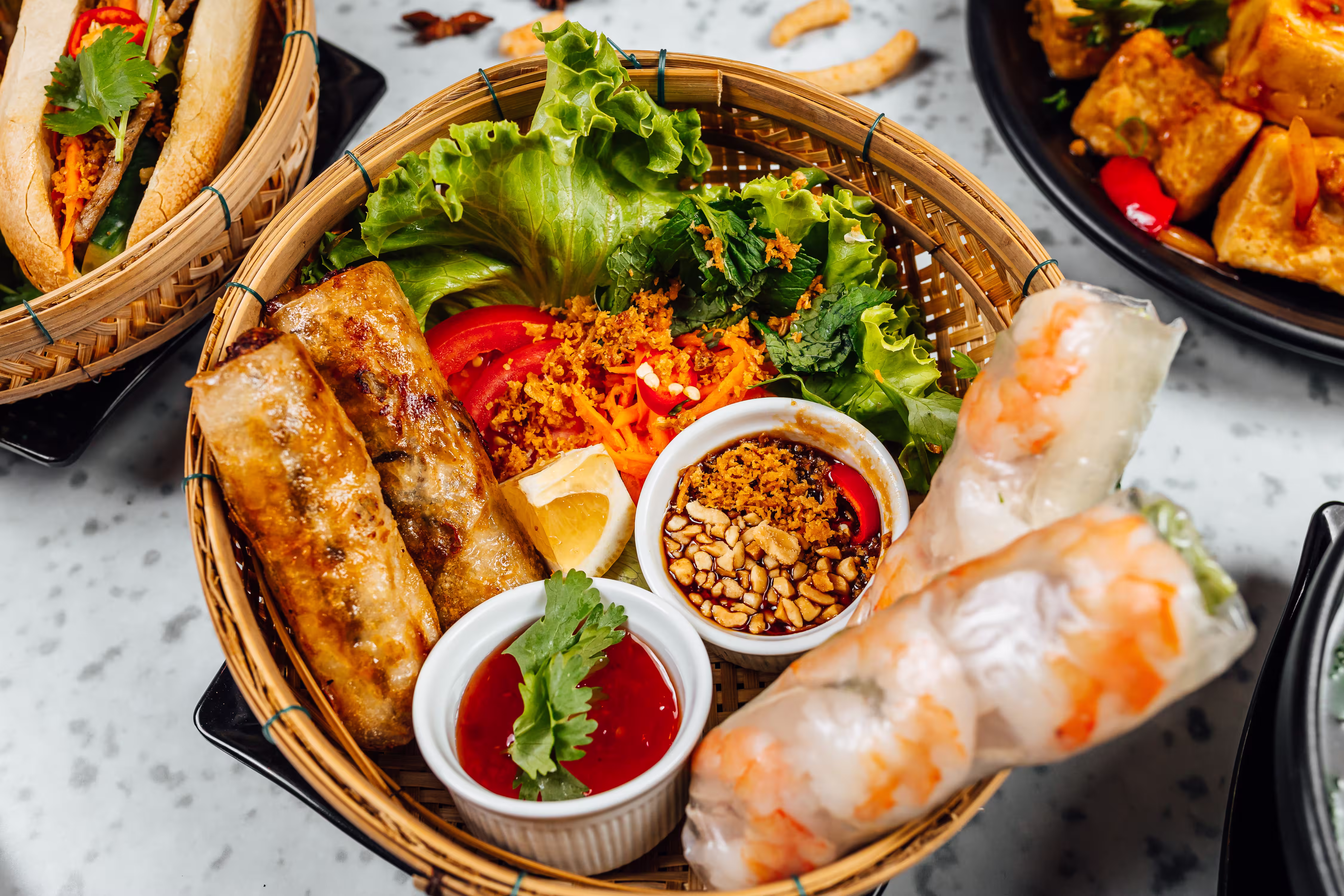 delicious-vietnamese-food-including-pho-ga-noodles