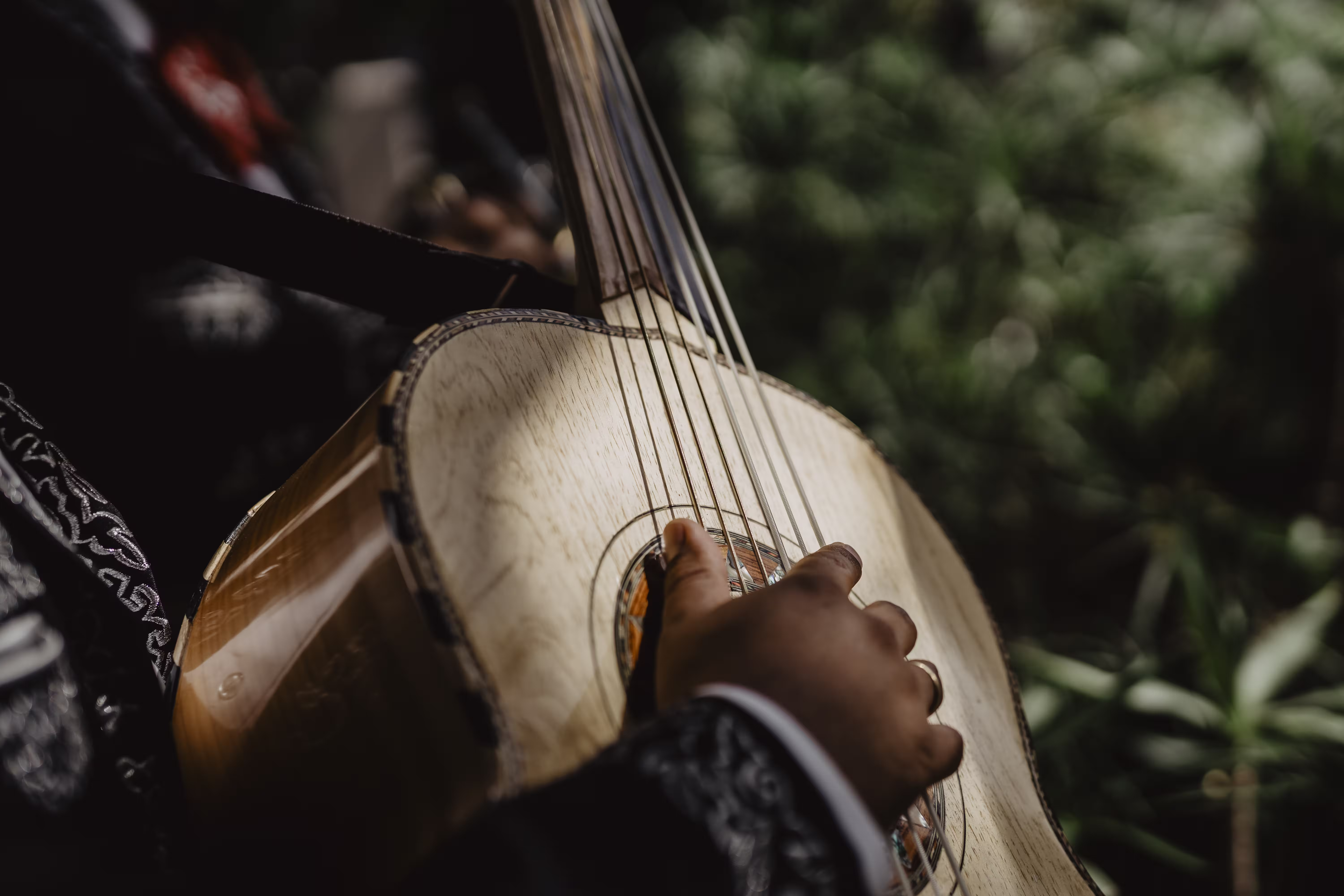Acoustic guitar representing Jamaica's music culture