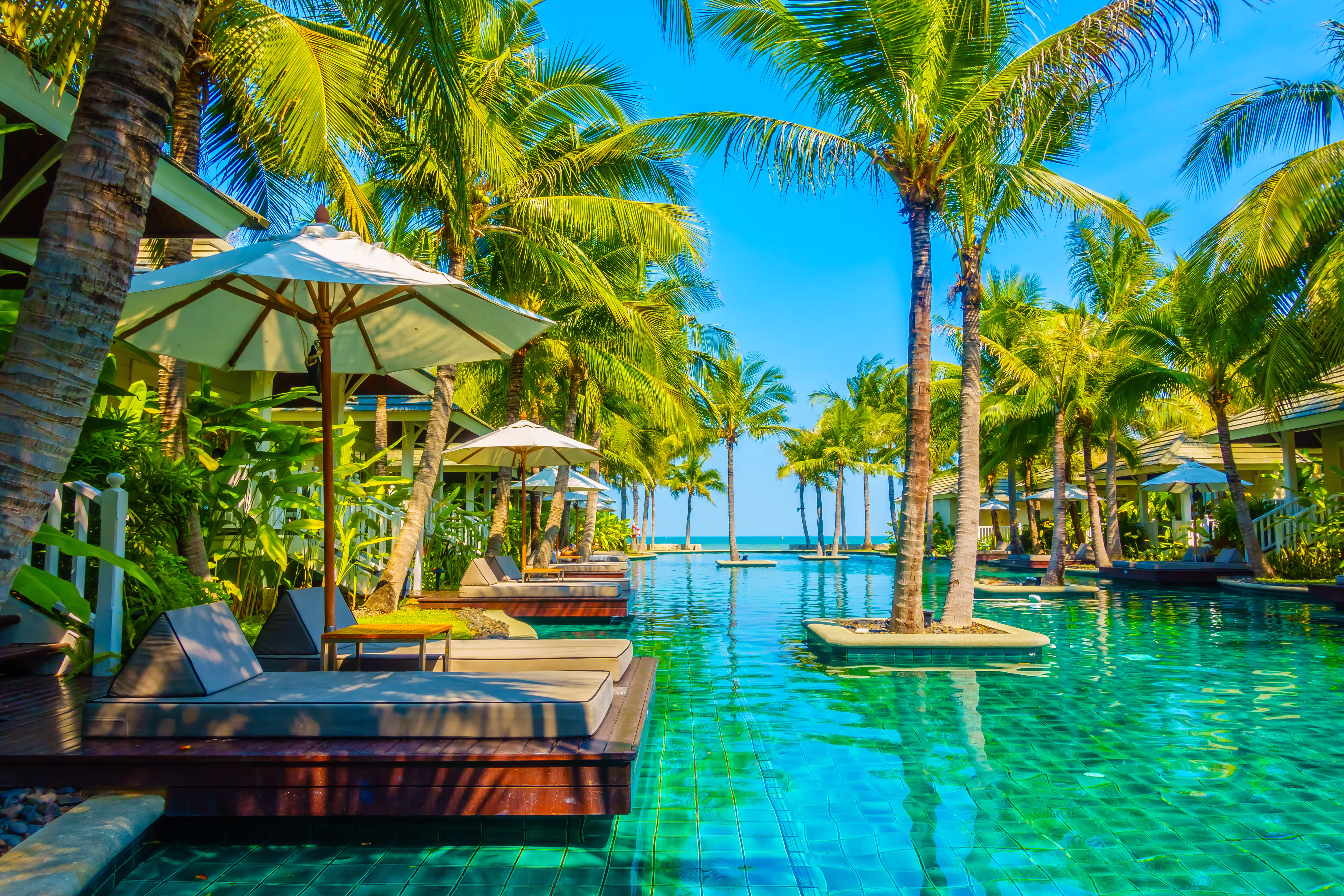 Tropical holiday accommodation with a garden and swimming pool