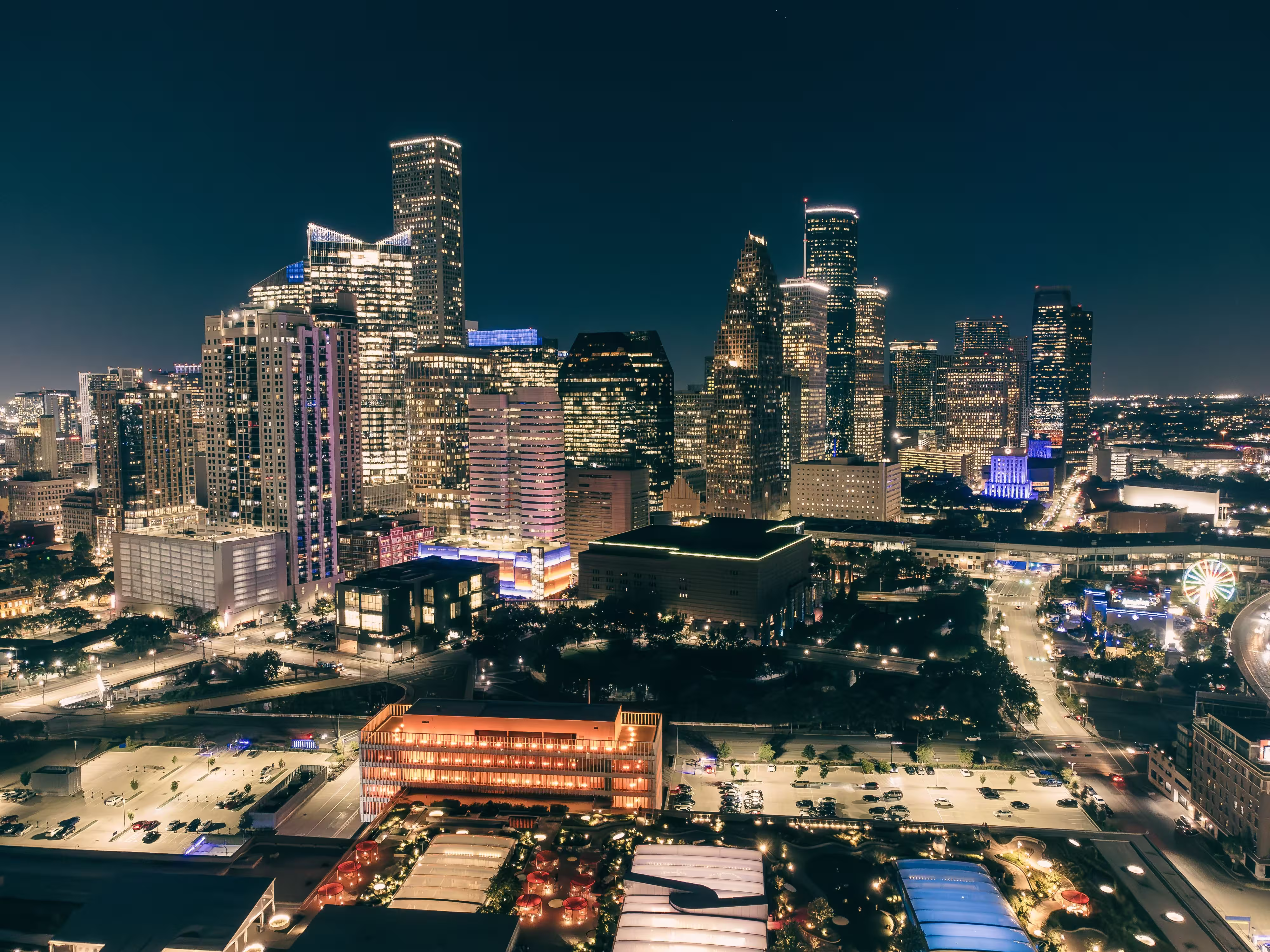 illuminated skyline