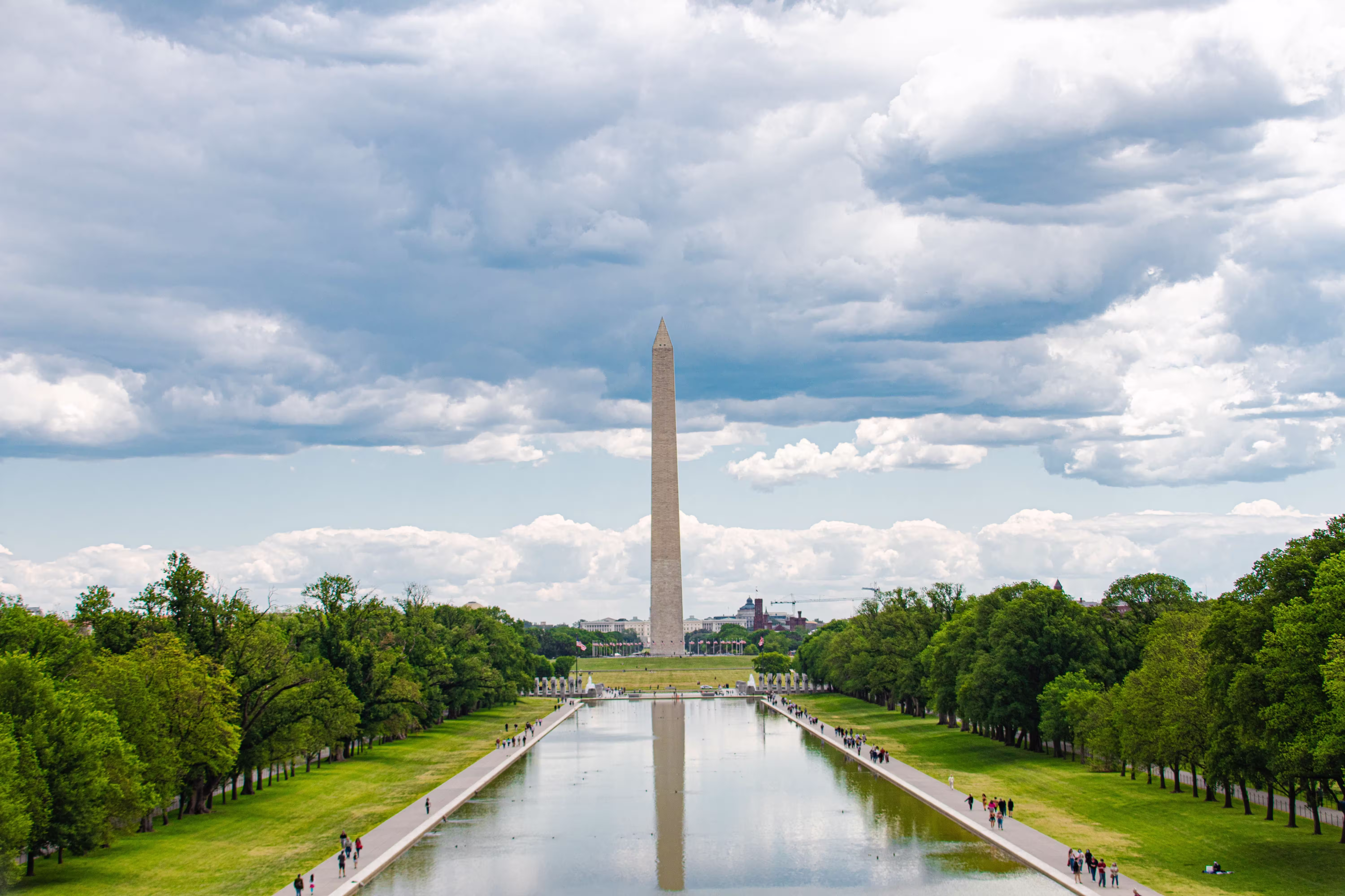 lincoln memorial reflecting pool with the washington