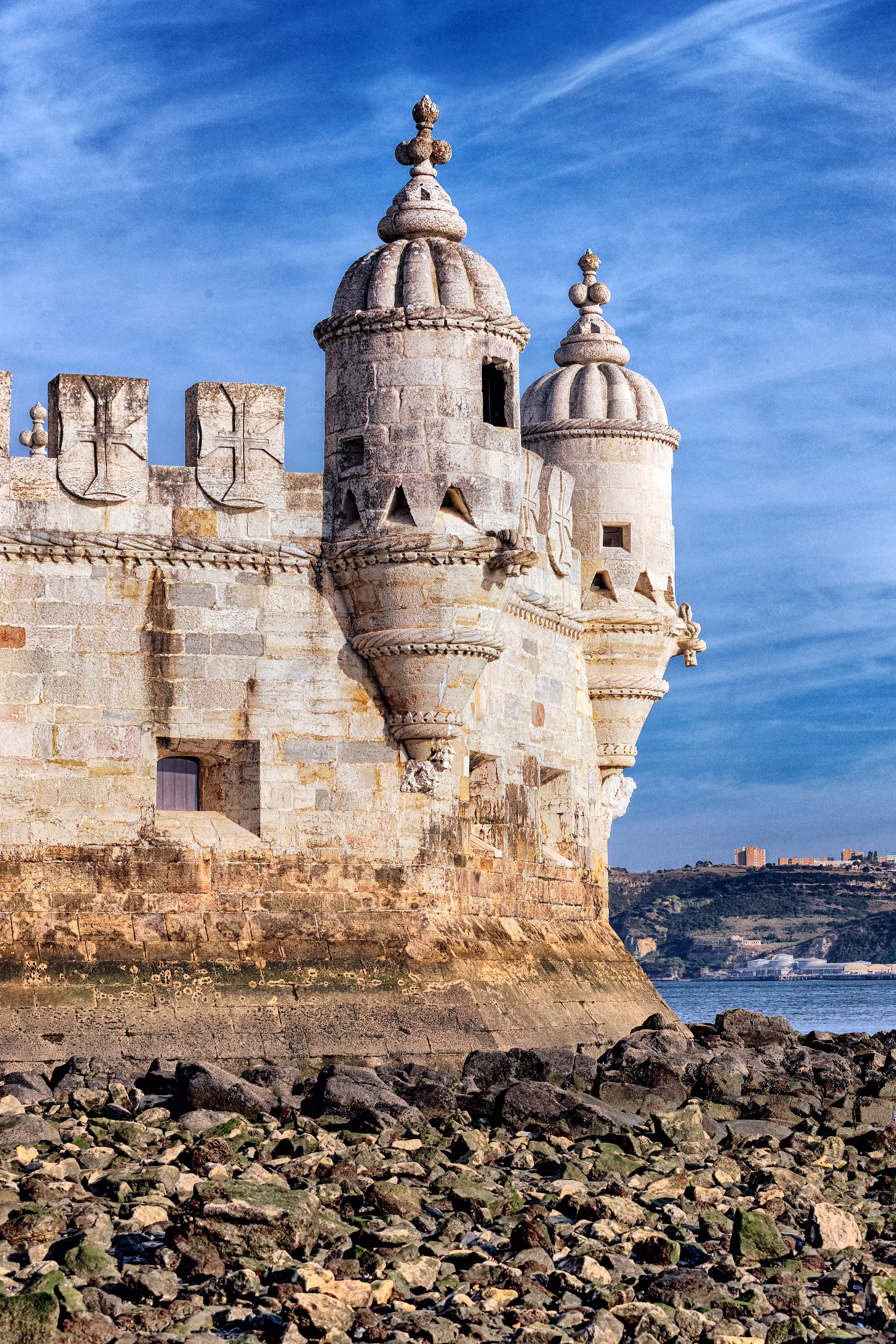Belem Tower in Lisbon Portugal at evening