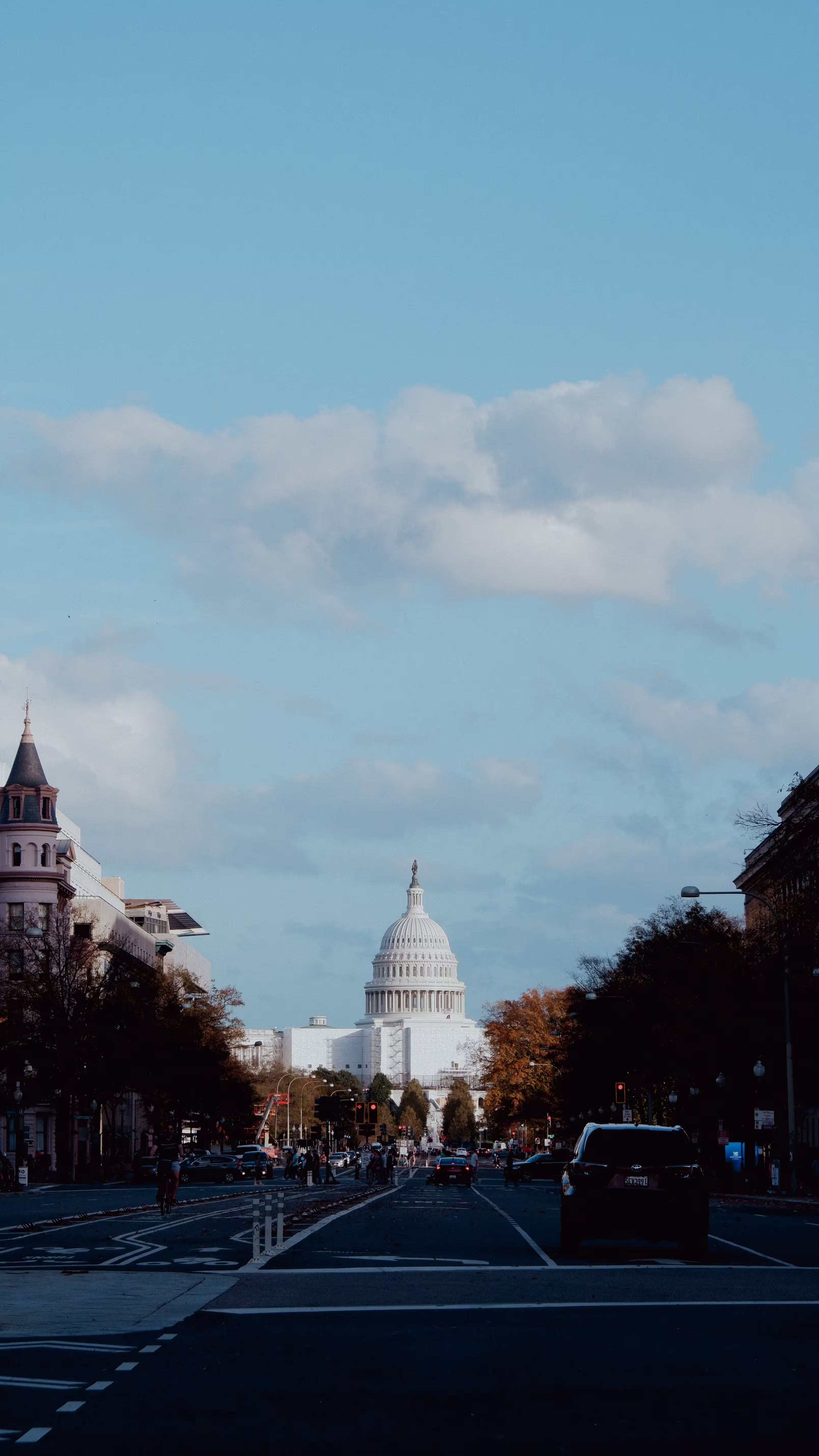 street toward a government building