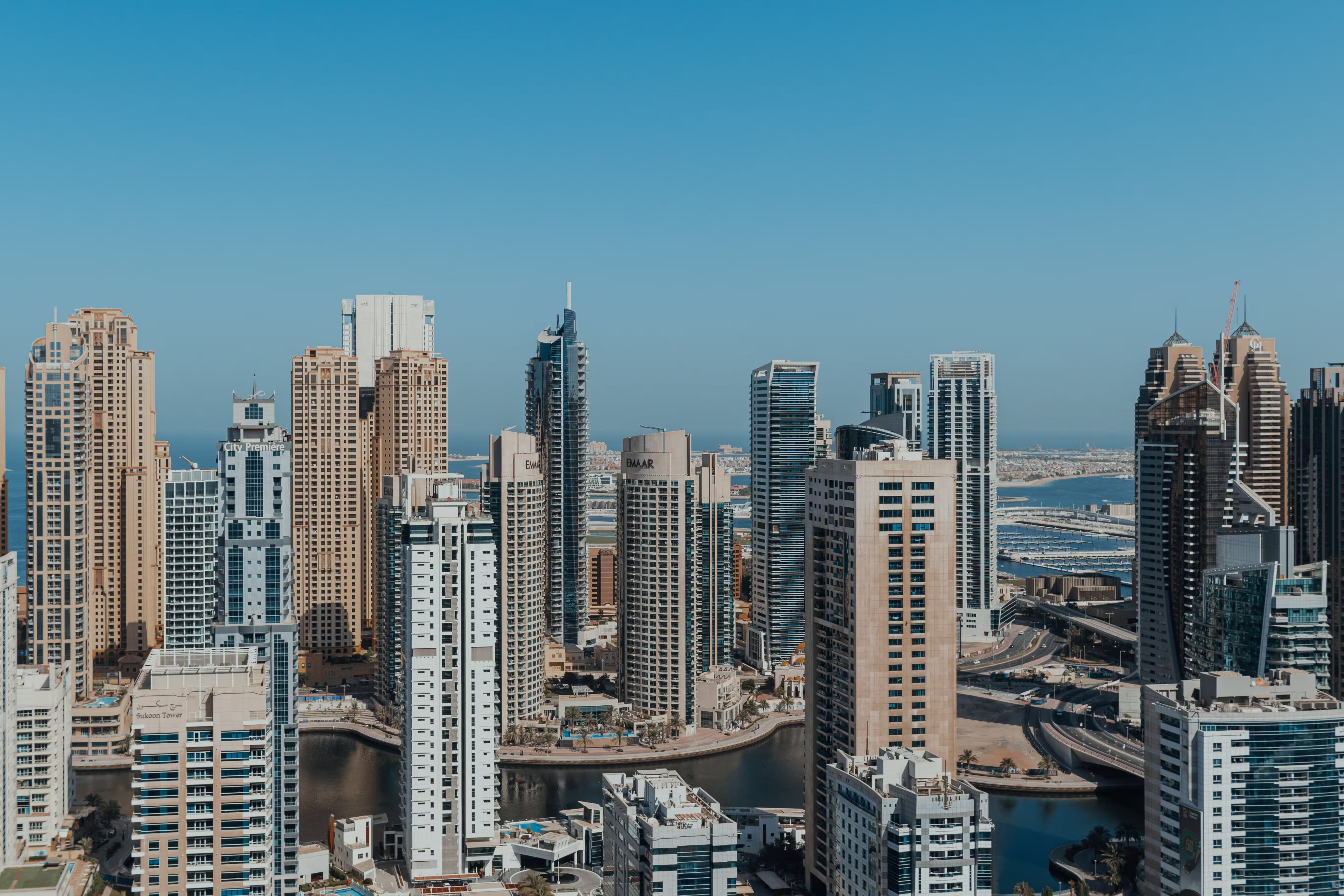 stunning panoramic view of Dubai city skyline