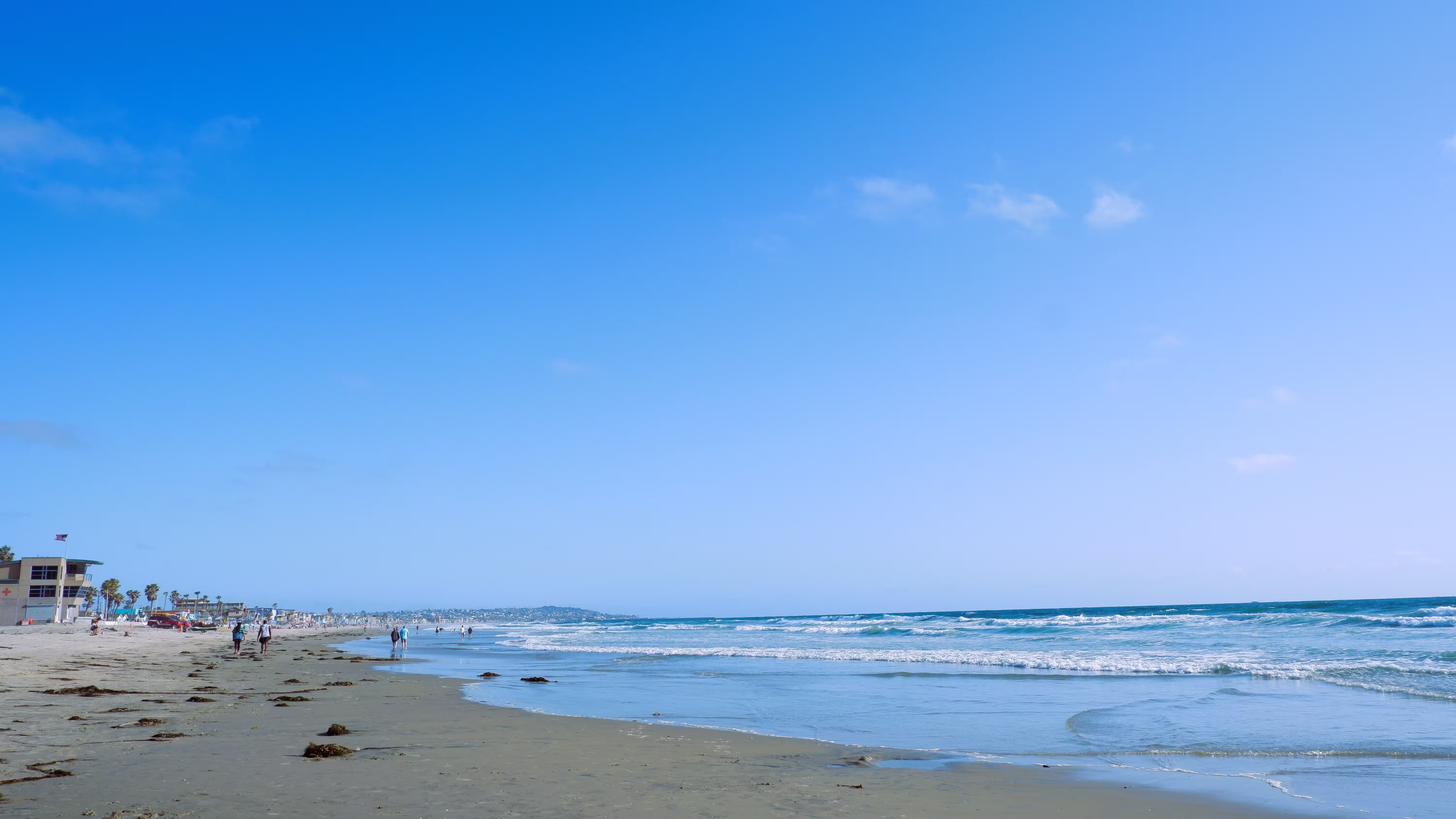 Sunny beach scene in San Diego California