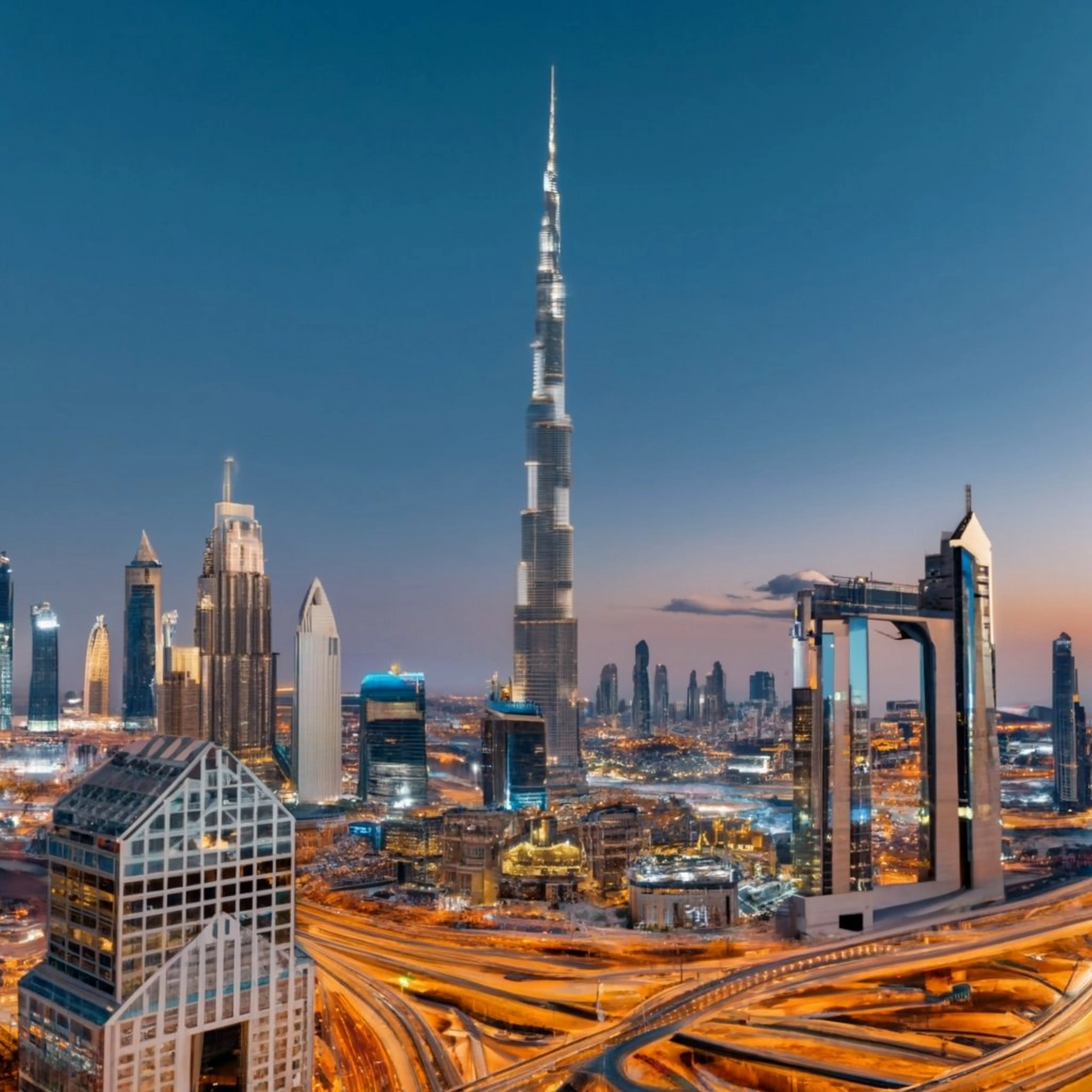 Dubai Eye Ferris wheel at sunset