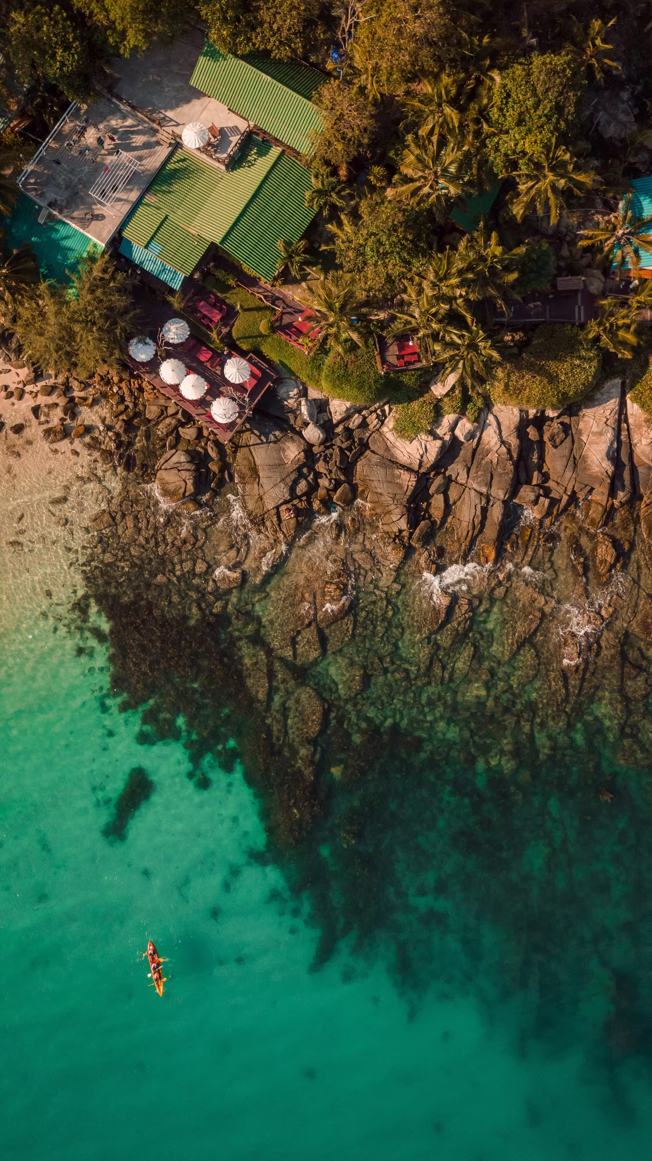 vertical-overhead-shot-sea-with-trees-houses-seash
