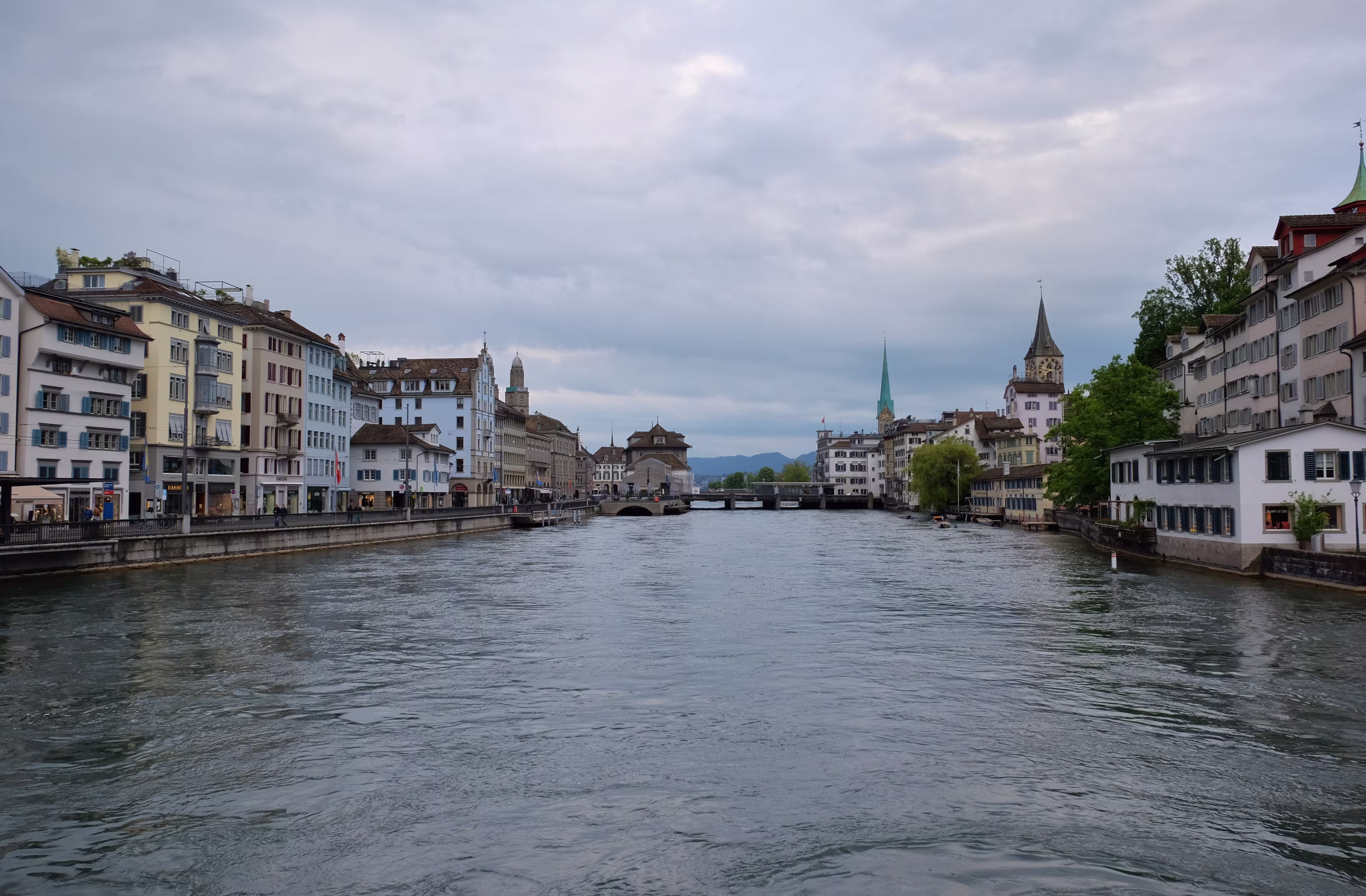 Zurich canal with buildings