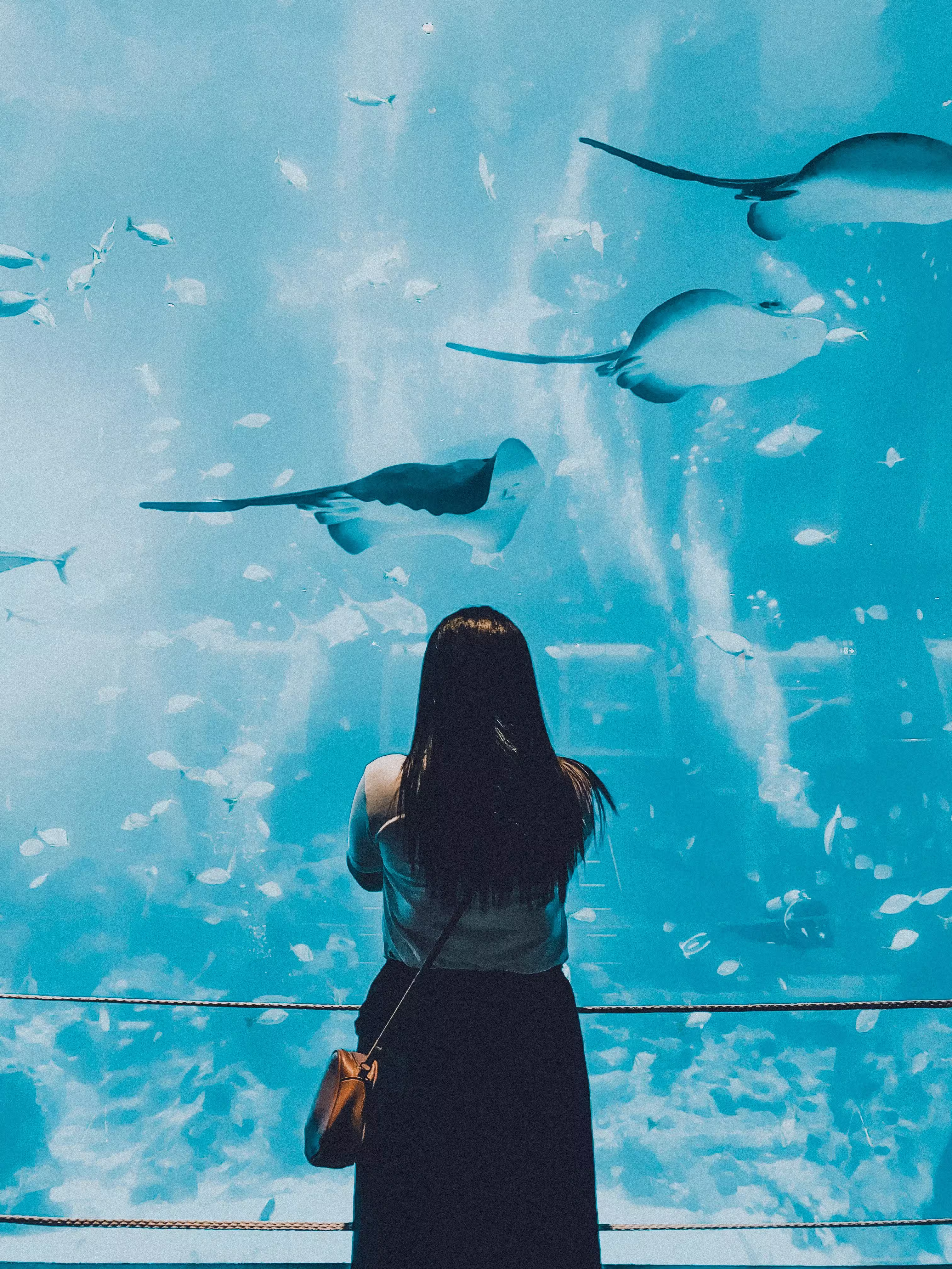 Visitor exploring an underwater attraction near Cancun